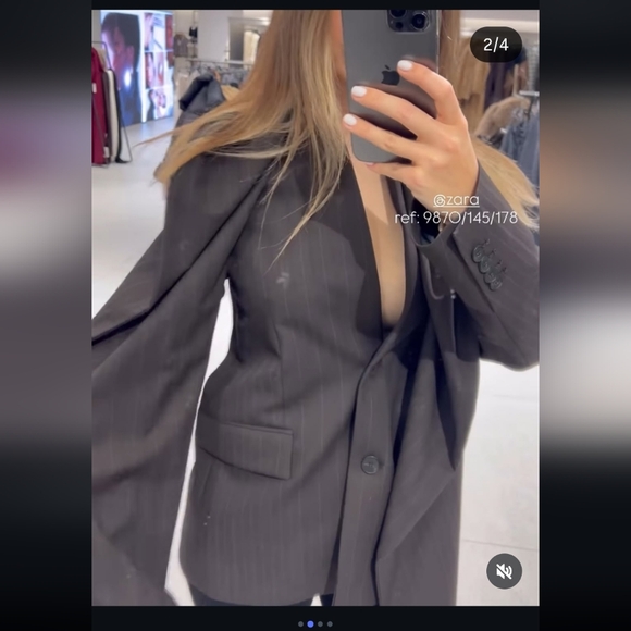 Zara ZW COLLECTION LIMITED EDITION PINSTRIPE BLAZER WITH SC - Picture 2 of 14